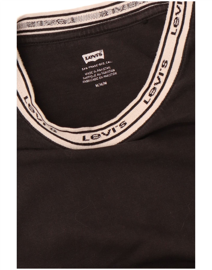 LEVI'S Grafisk T-shirt top til kvinder UK 14 Medium Sort