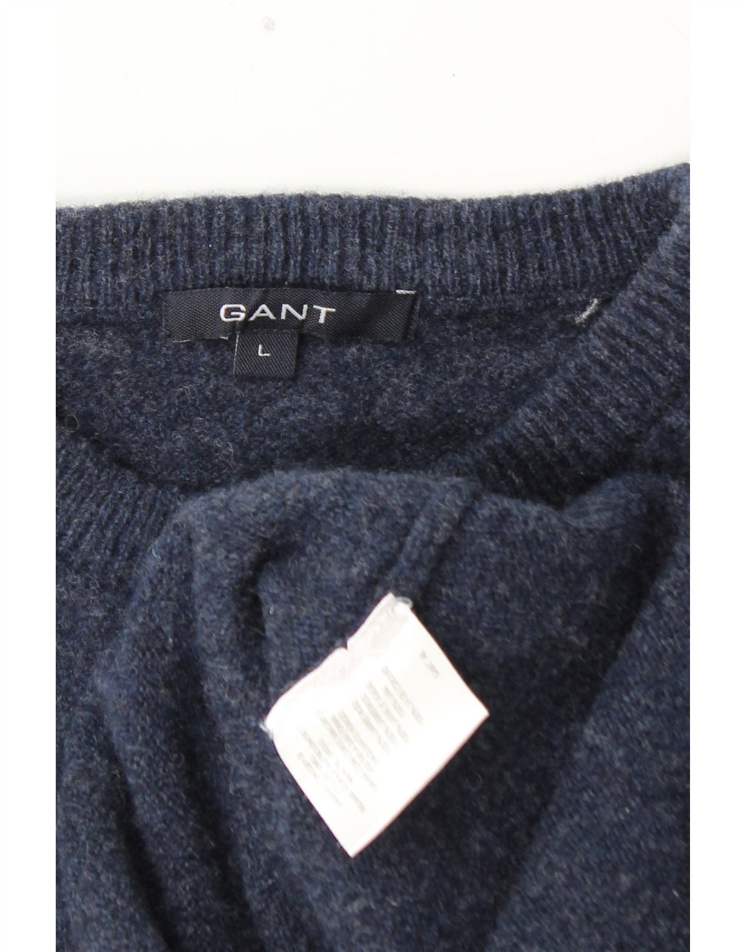 GANT Dame sweater med rund hals DK 16 Stor marineblå lammeuld