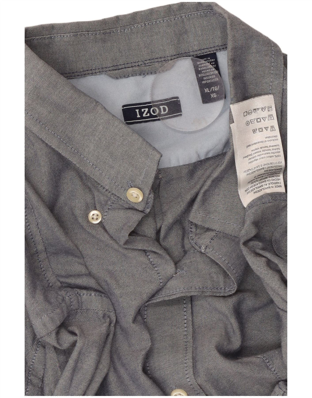 IZOD Mens Shirt XL Blue Cotton