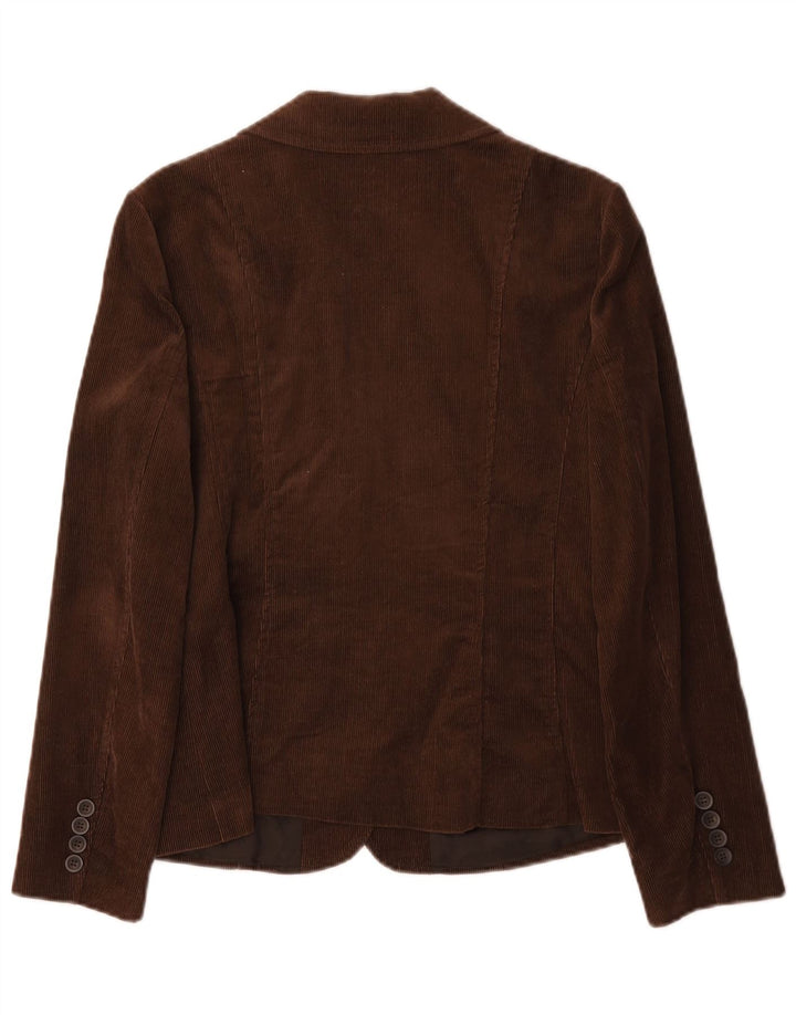 Zara Dame 3-knaps fløjlsjakke Blazer DK 14 Stor brun bomuld