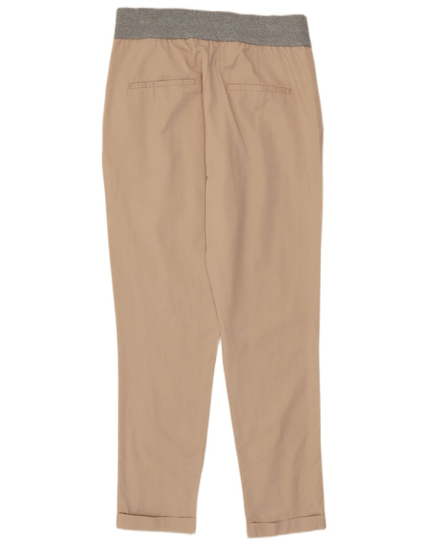 Zara Slim Chino-bukser til kvinder Small W26 L27 Beige Colourblock Bomuld