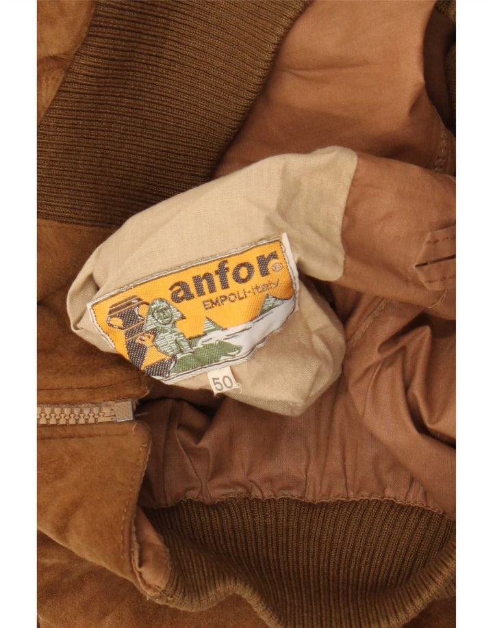 Anfor Herre Ruskind Bomber Jacket IT 50 Stor Brun