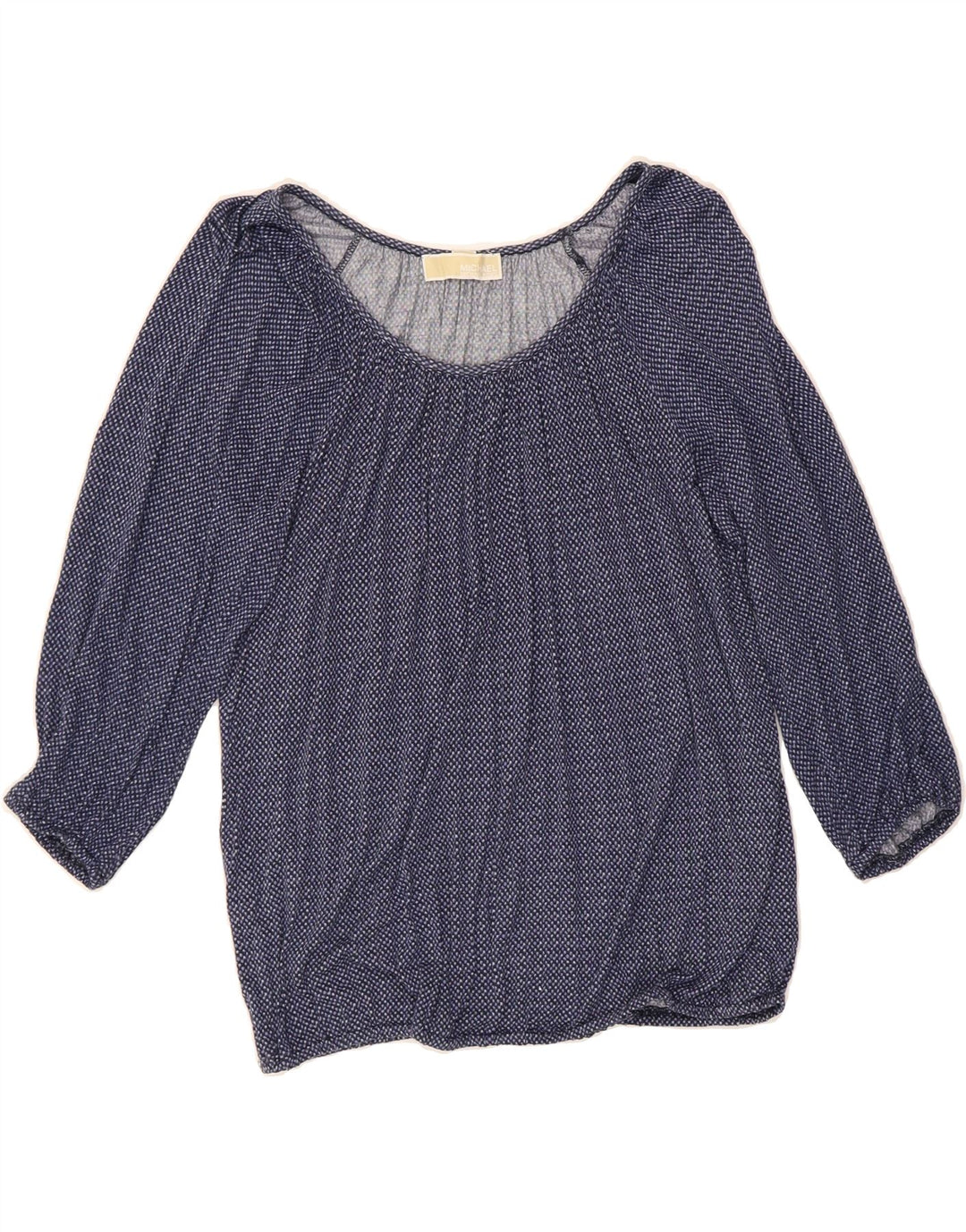 MICHAEL KORS Womens Oversized Blouse Top UK 10 Small Navy Blue Spotted Vintage Michael Kors and Second-Hand Michael Kors from Messina Hembry 