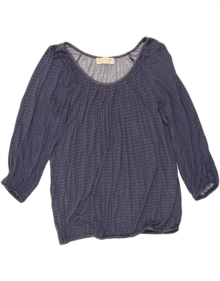 MICHAEL KORS Womens Oversized Blouse Top UK 10 Small Navy Blue Spotted Vintage Michael Kors and Second-Hand Michael Kors from Messina Hembry 