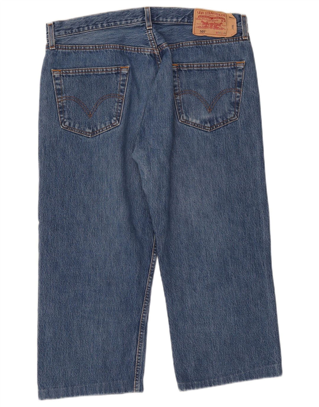 Levi's Herre 501 Capri Jeans W36 L21 Blå Bomuld