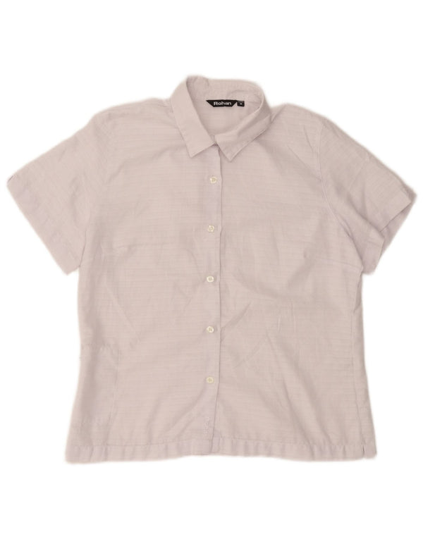 Rohan kortærmet skjortebluse til kvinder UK 14 Medium hvid ternet polyester