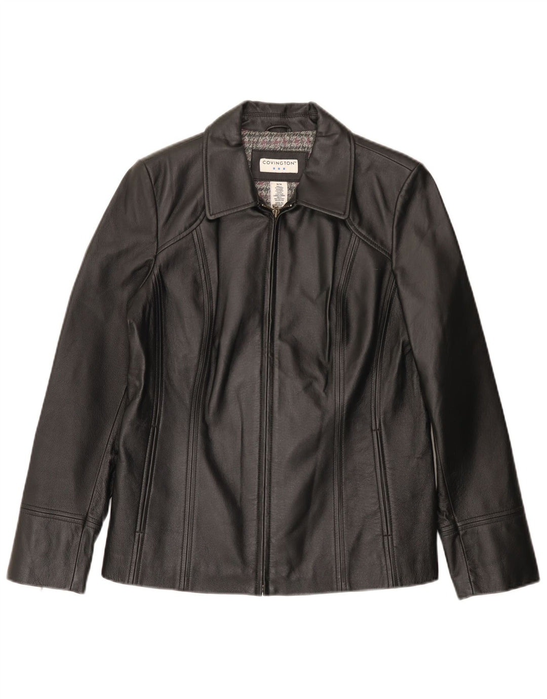 Covington Dame Læderjakke UK 14 Medium Sort Læder