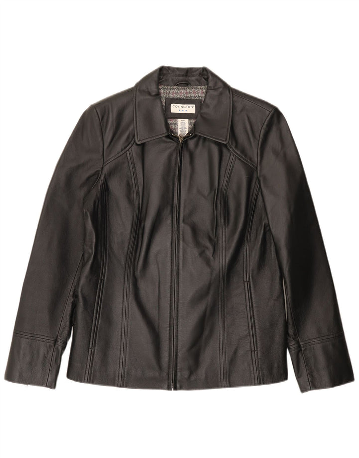 Covington Dame Læderjakke UK 14 Medium Sort Læder
