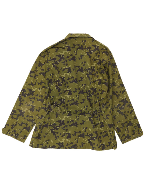 Vintage Herre Military Jacket UK 40 Large Green Camouflage Polyester