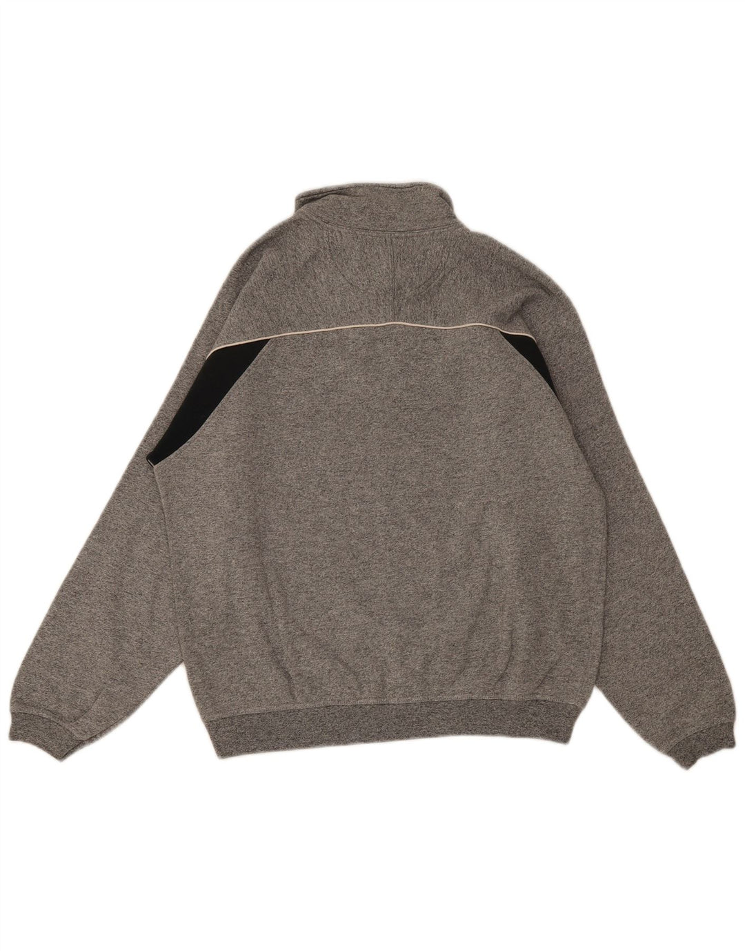 Champion Herre Zip Neck Sweatshirt Jumper Medium Grey Colourblock Bomuld