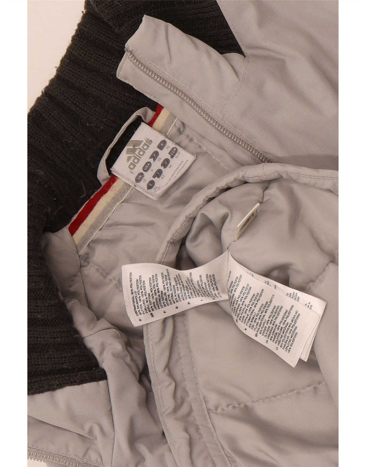 Adidas Womens Utility Jacket UK 10 Small Grey Colourblock Polyester