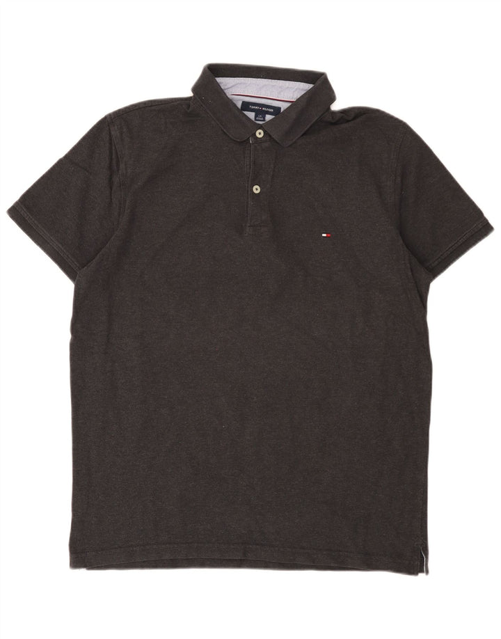 Tommy Hilfiger Herre Slim Fit Polo Shirt Large Grå