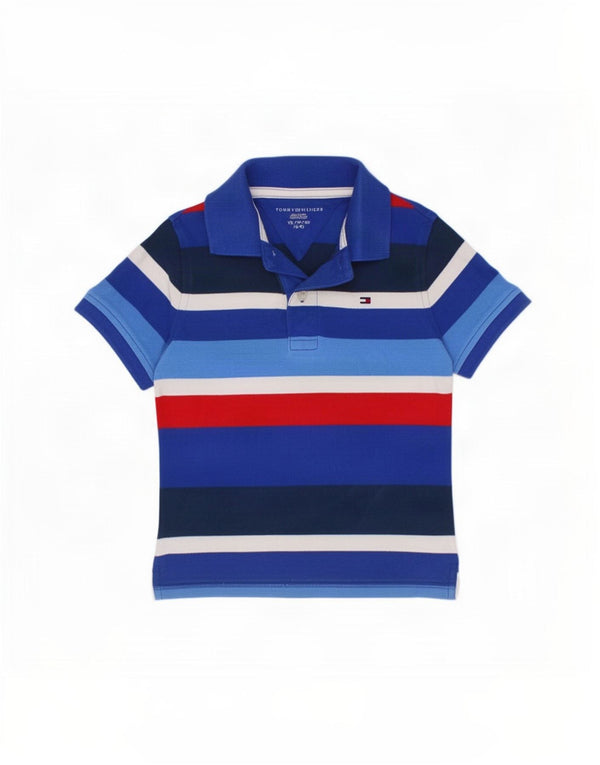 Tommy Hilfiger drenge poloshirt 4-5 år XS blå stribet bomuld