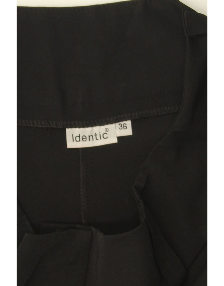 IDENTIC Womens Flare Casual Trousers EU 36 Small W30 L35 Black Polyester Vintage Identic and Second-Hand Identic from Messina Hembry 