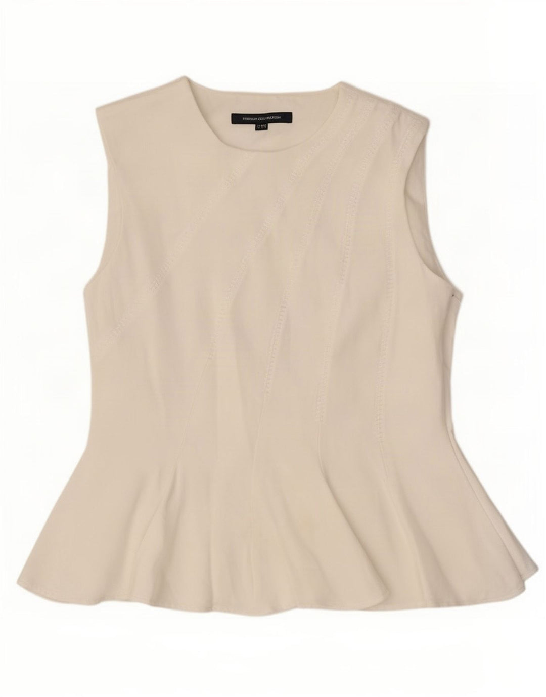French Connection Dame ærmeløs bluse Top UK 12 Medium White Viscose