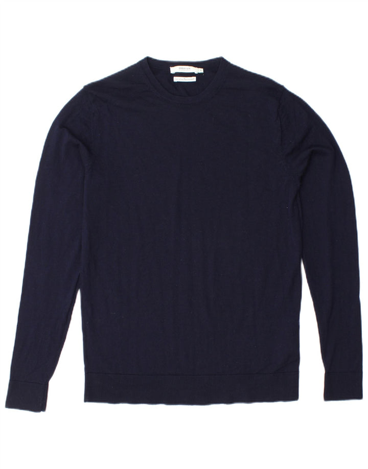 JACK & JONES Herre sweater med rund hals, lille marineblå uld