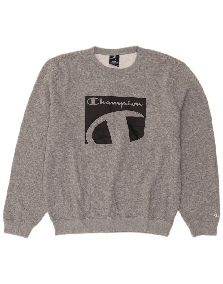 CHAMPION Herre Grafisk Sweatshirt Jumper Stor Grå Bomuld