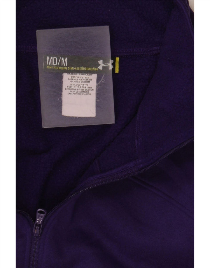 Under Armour Dame Zip Neck Sweatshirt Jumper UK 14 Medium Lilla