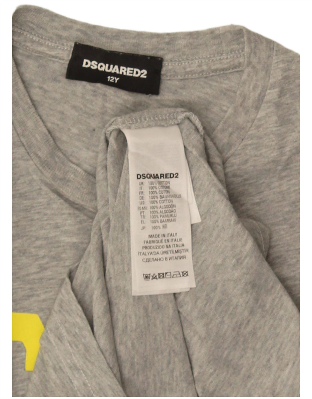 Dsquared2 drenge grafisk t-shirt top 11-12 år grå flækket bomuld