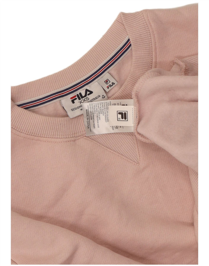 Fila Dame Oversized Sweatshirt Jumper UK 2 2XS Pink Bomuld
