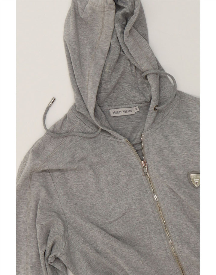 ANTONY MORATO Mens Zip Hoodie Sweater Medium Grey Cotton Vintage Antony Morato and Second-Hand Antony Morato from Messina Hembry 