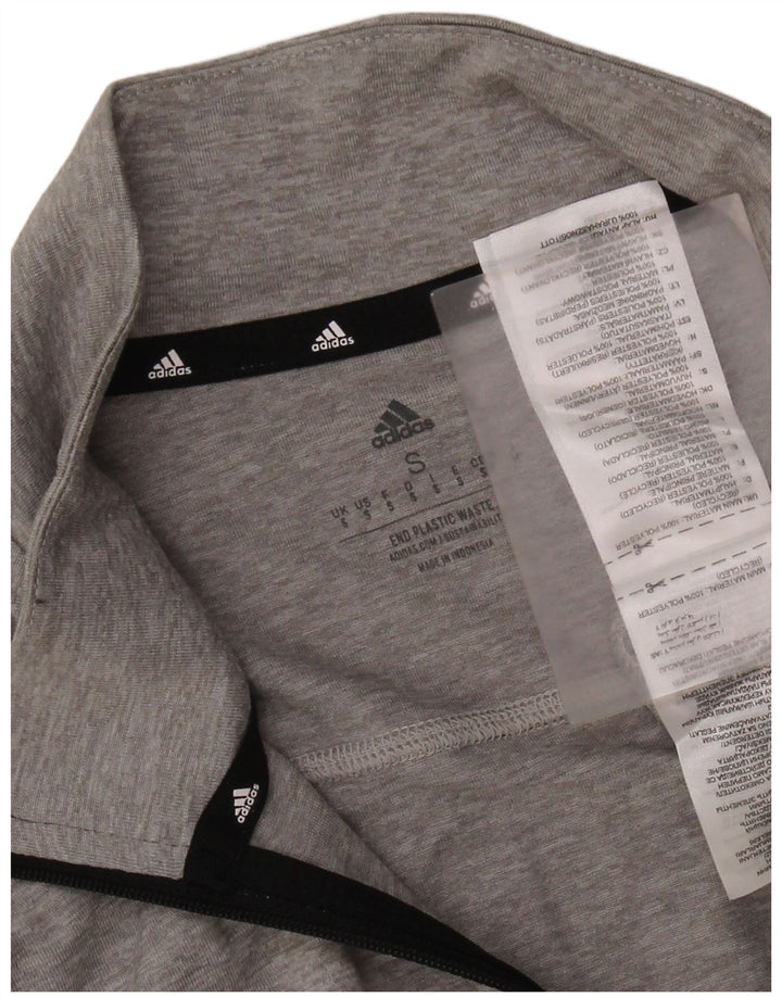 Adidas Herre Aeroready Zip Neck Top Langærmet lille grå polyester