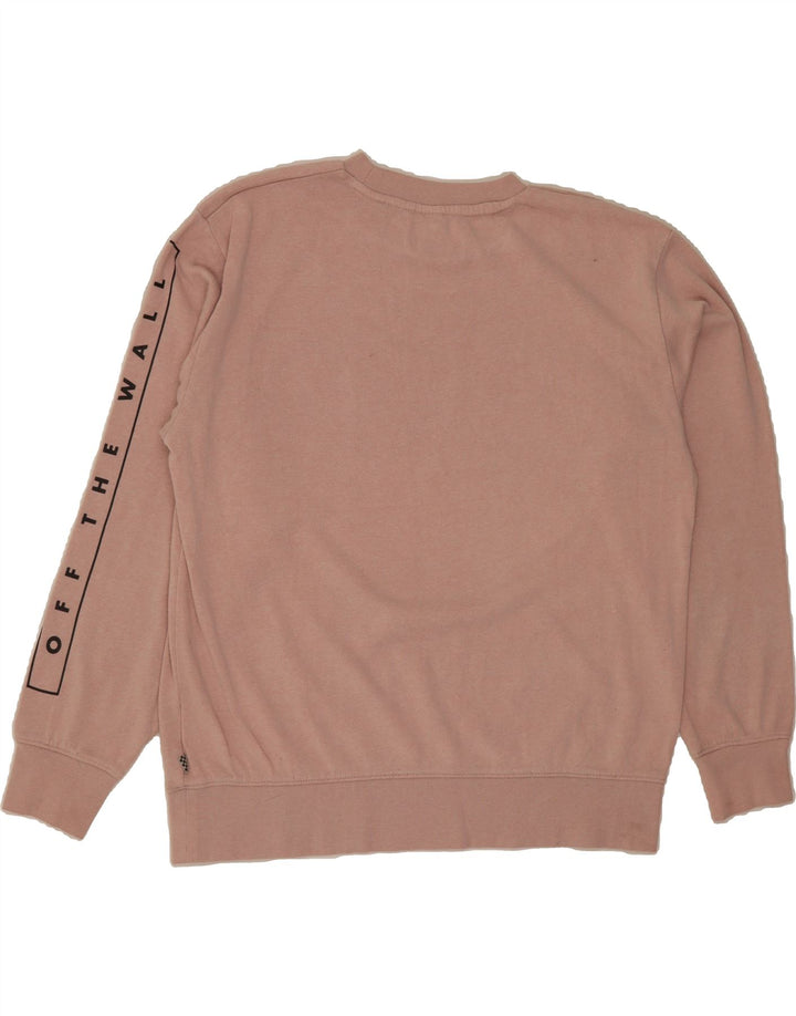 VANS Womens Graphic Sweatshirt Jumper UK 14 Medium Pink Vintage Vans and Second-Hand Vans from Messina Hembry 