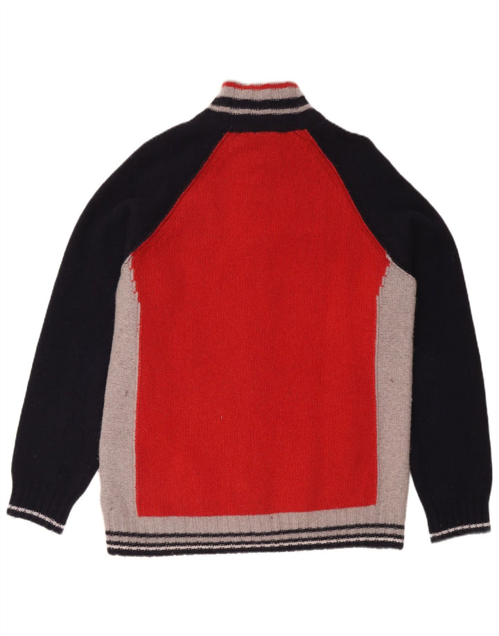 Champion Herre Regular Fit Cardigan Sweater Large Red Colourblock lammeuld