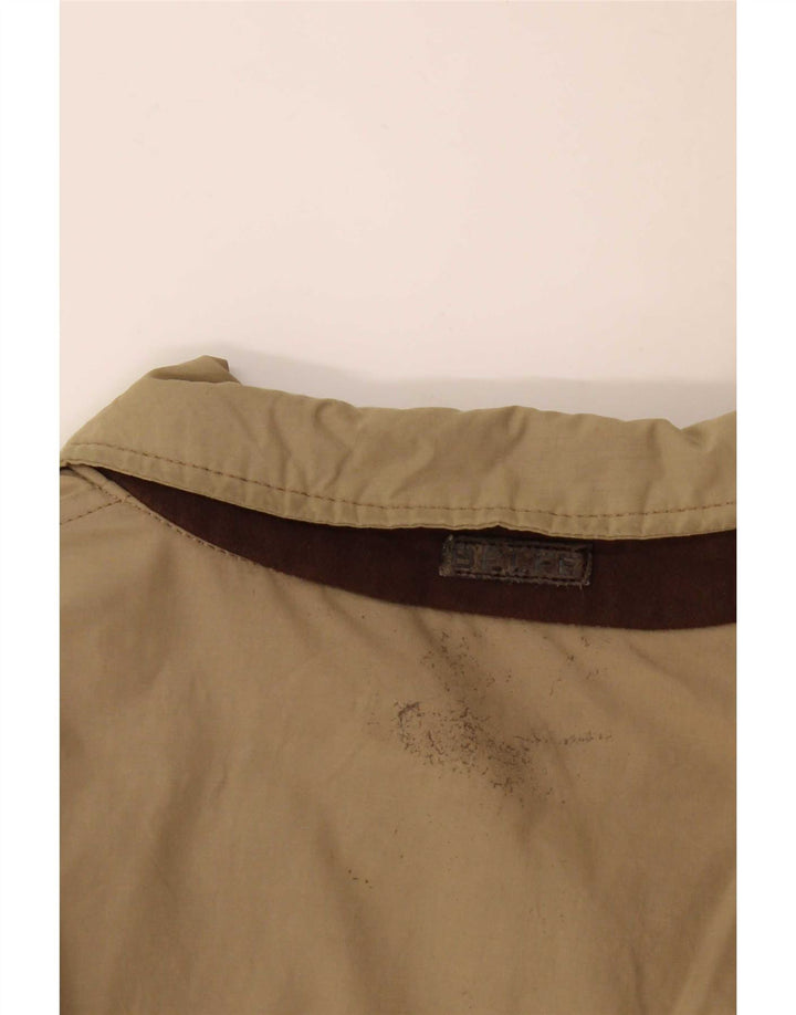 Belfe Herre Bomber Jacket UK 40 Stor Beige Bomuld