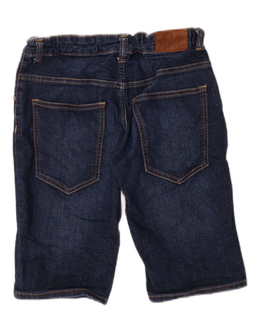 BENETTON Boys Denim Shorts 15-16 Years W28  Navy Blue Polyester Vintage Benetton and Second-Hand Benetton from Messina Hembry 