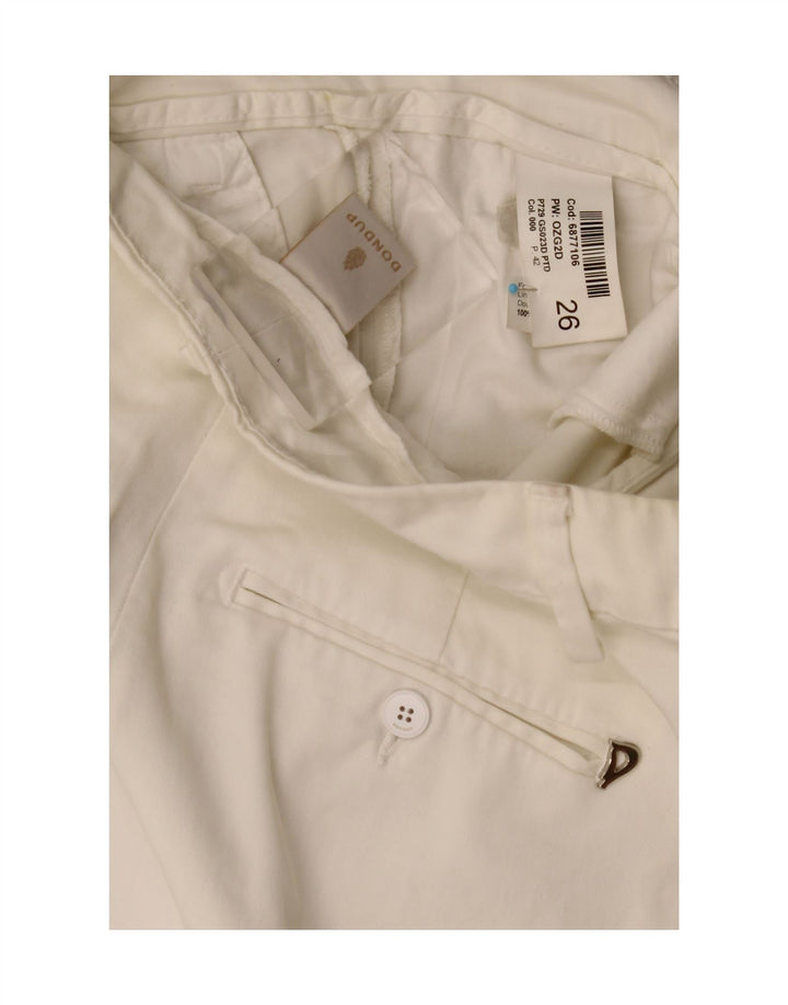 Dondup Dame Slim Chino Bukser W26 L27 Hvid Bomuld