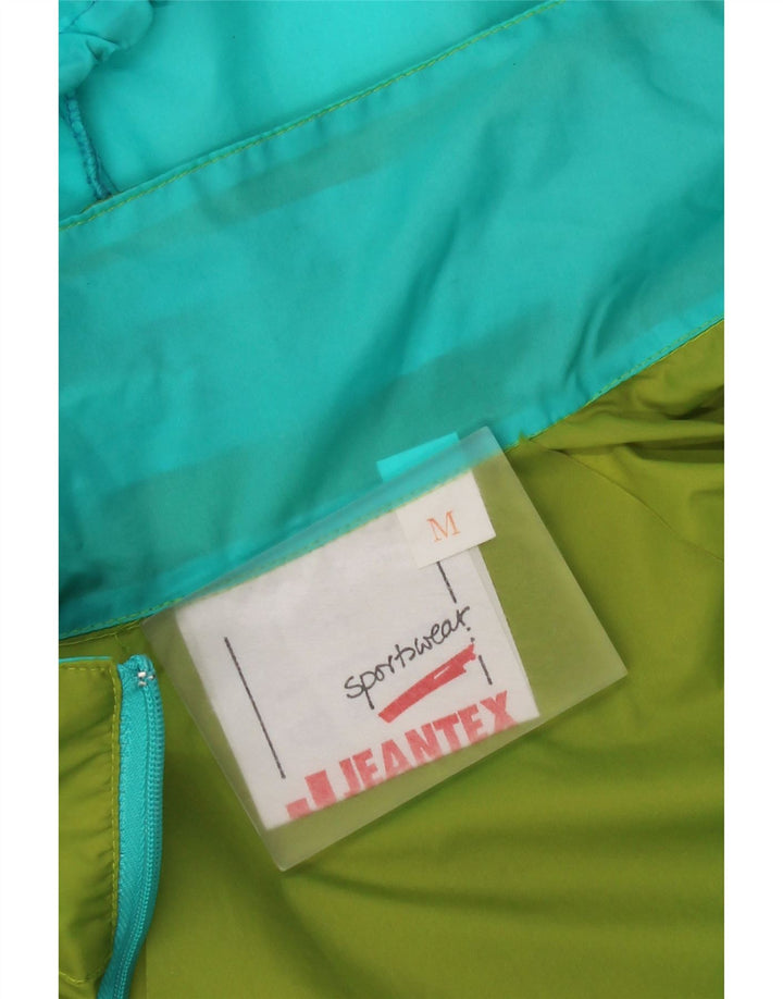 J Jeantex Regnjakke med hætte til mænd UK 38 Medium Grøn Colourblock Polyamid