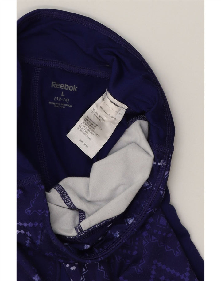 REEBOK Pige Leggings 12-13 år Stor Lilla Geometrisk Polyester