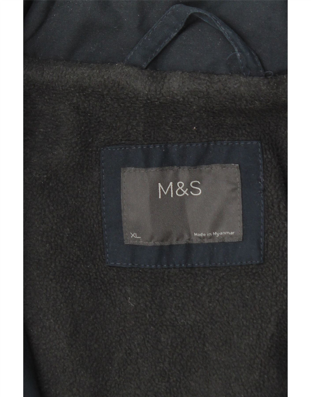 Marks & Spencer Herre Hooded Windbreaker Jacket UK 42 XL Navy Blue