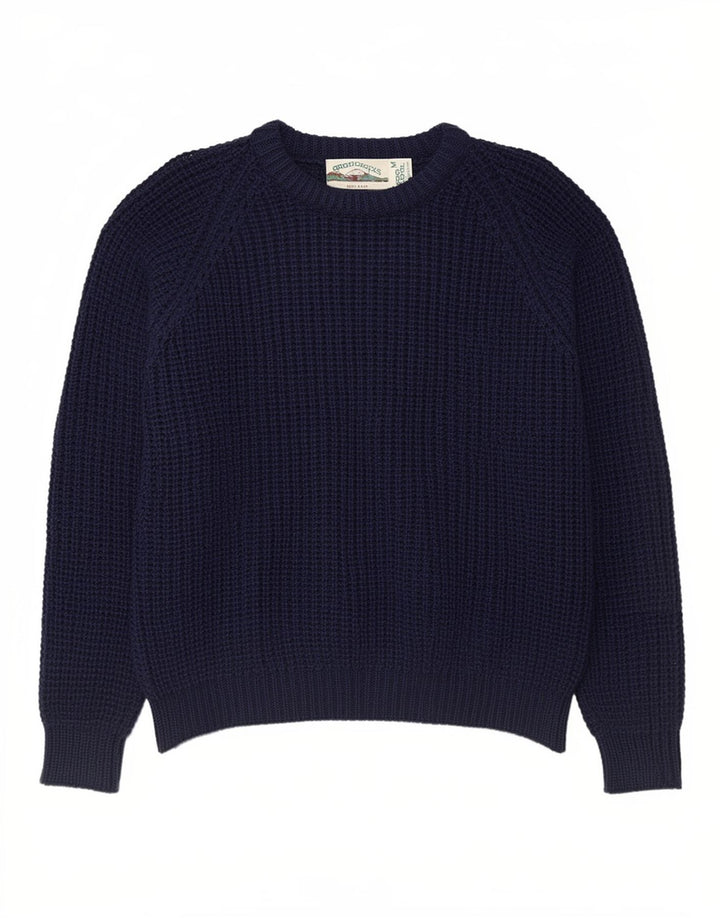 Aran Crafts Herre Crew Neck Jumper Sweater Medium Marineblå Uld