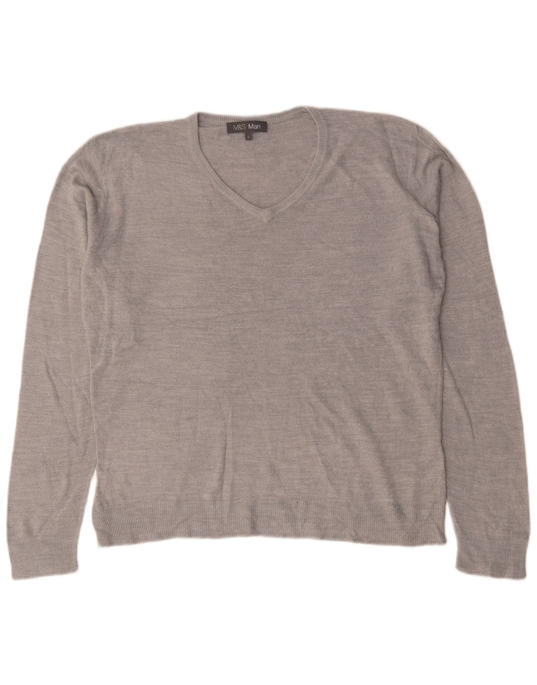 Marks & Spencer Herre V-hals sweater Stor Grå Akryl