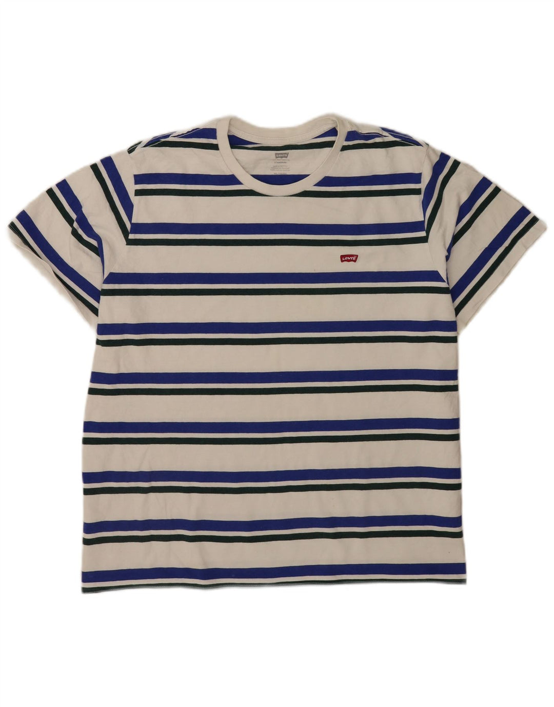 Levi's Herre Standard T-Shirt Top 2XL Hvidstribet bomuld