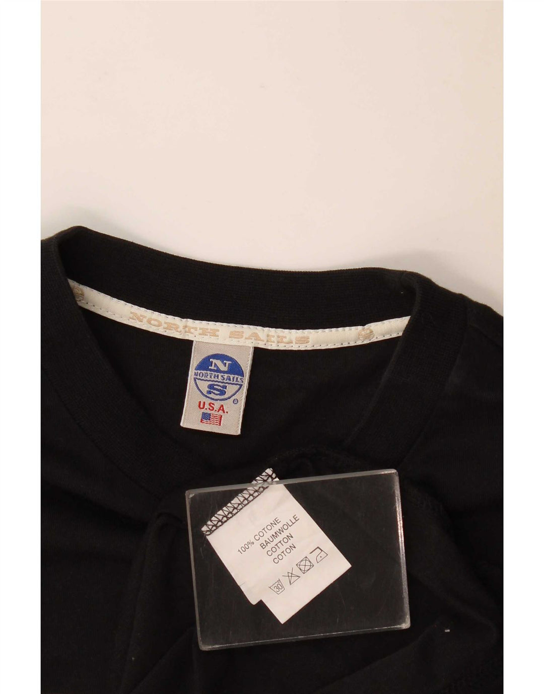 North Sails Herre Grafisk T-Shirt Top Stor Sort Bomuld