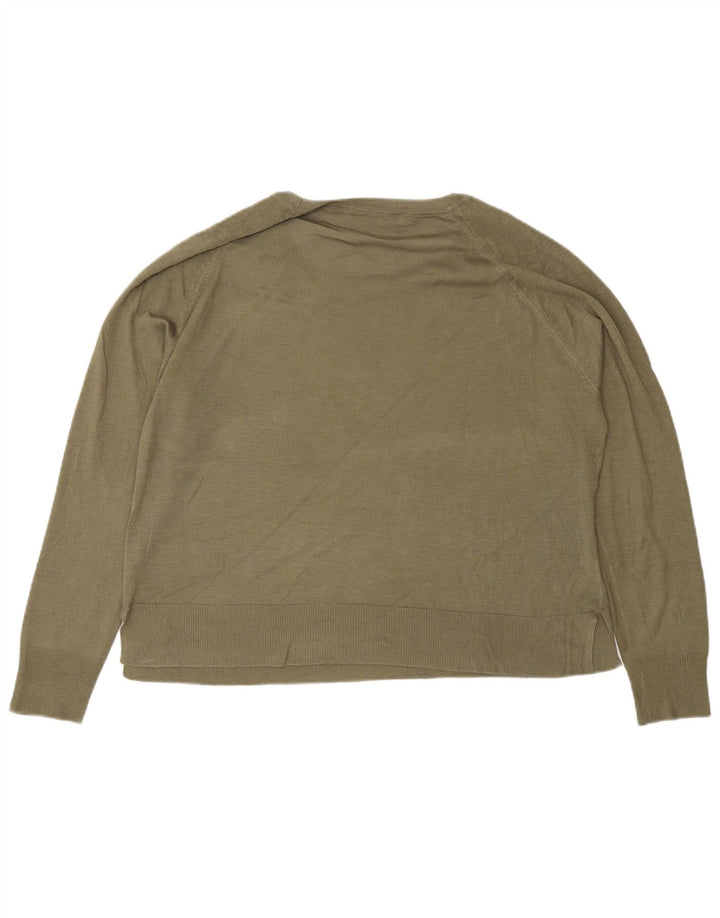 Zara Womens Regular Fit Jumper Sweater UK 12 Medium Green