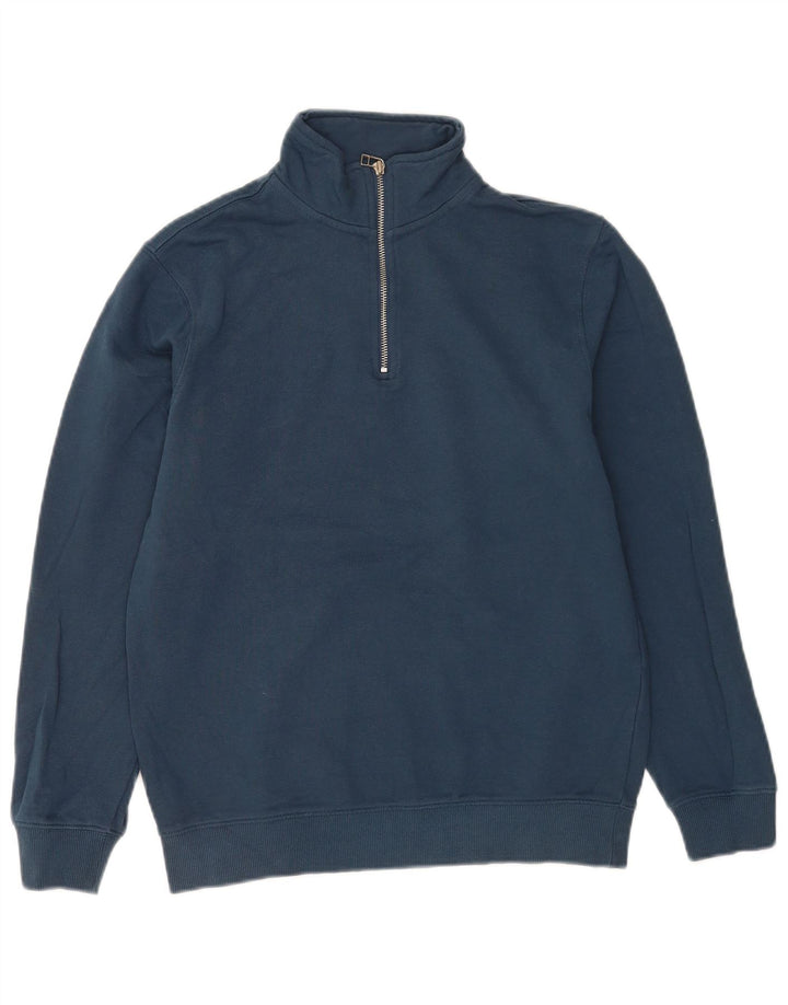 John Lewis Sweatshirt med lynlås til mænd, lille marineblå bomuld