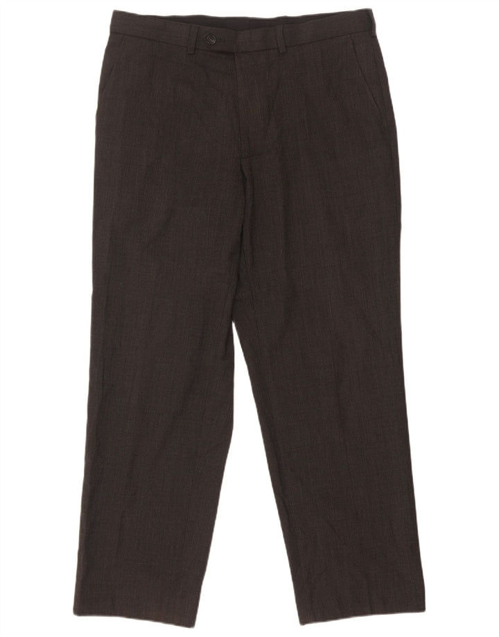 Marks & Spencer Straight Suit Bukser til mænd W34 L29 Grå polyester