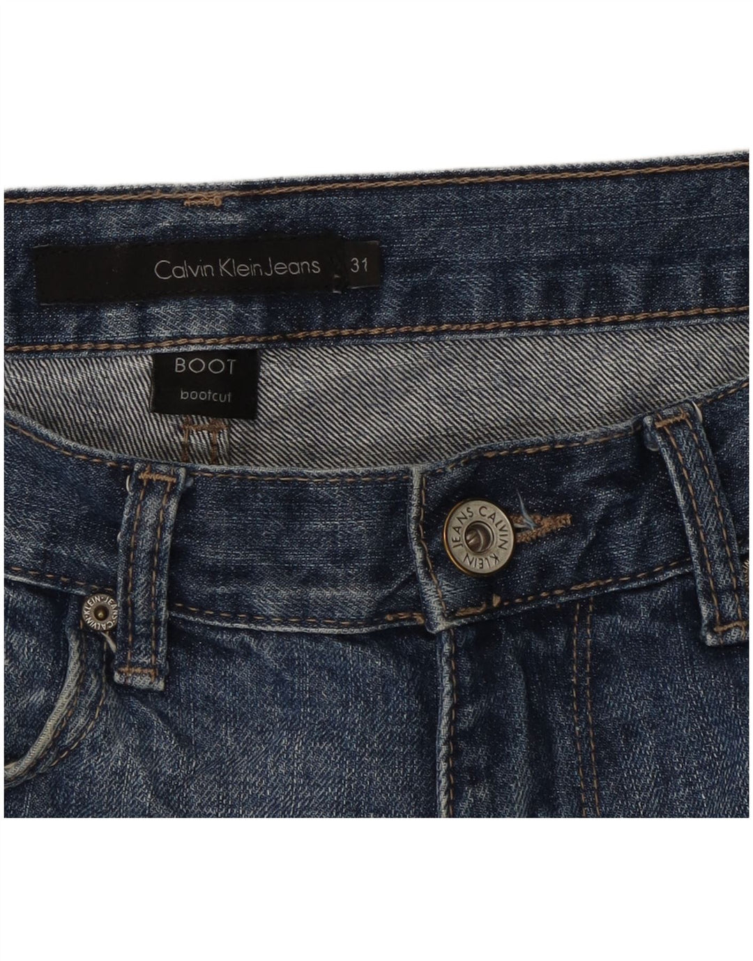 Calvin Klein Herre Bootcut Jeans W31 L32 Blå Bomuld