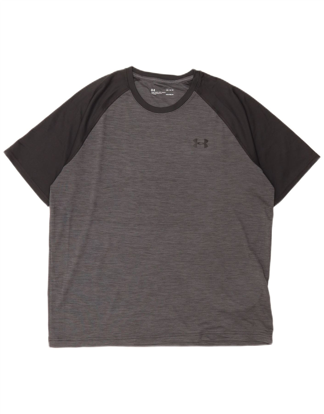 Under Armour Herre Heat Gear T-Shirt Top Stor Grå Colourblock Polyester