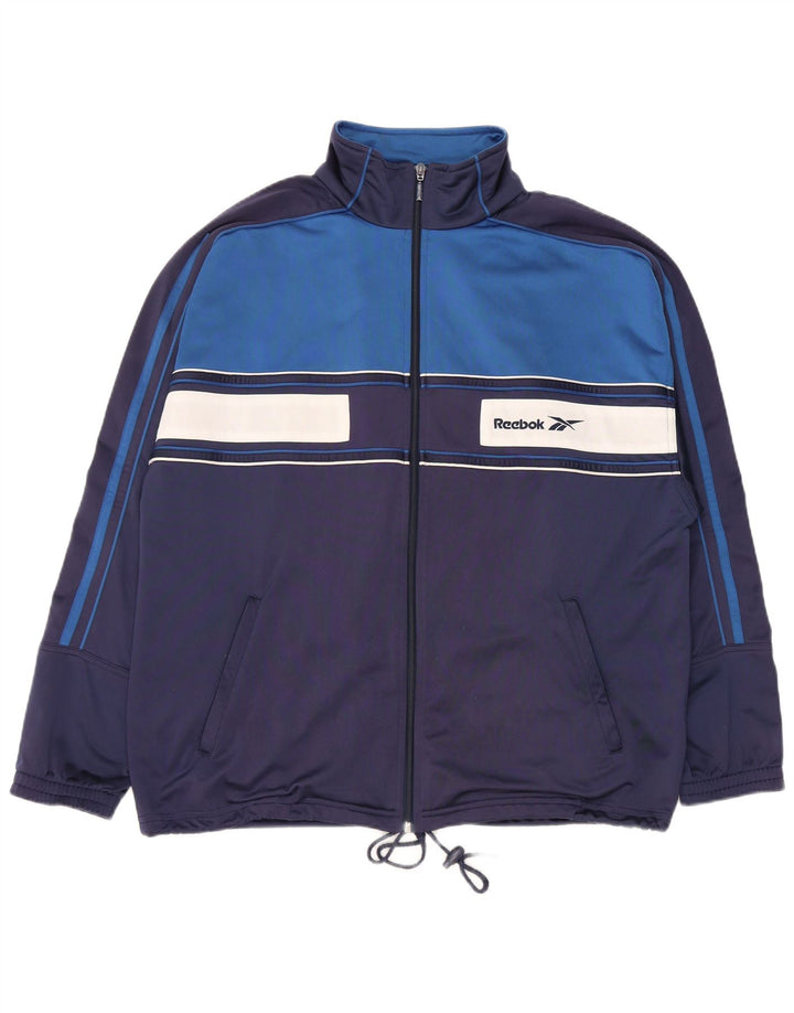 Reebok Herre grafisk træningsdragt Topjakke Medium Navy Blue Colourblock
