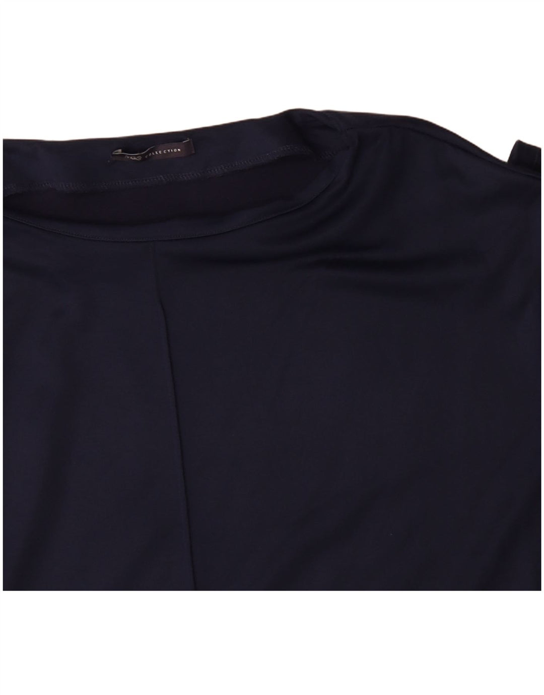 Marks & Spencer Dame Top Langærmet UK 20 2XL Navy Blue Cotton