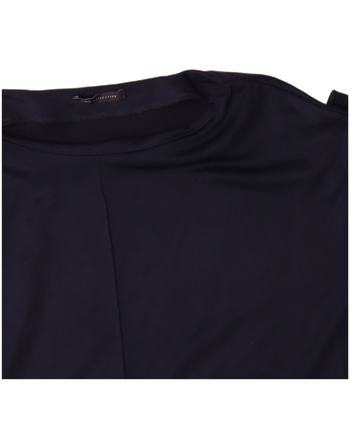 Marks & Spencer Dame Top Langærmet UK 20 2XL Navy Blue Cotton