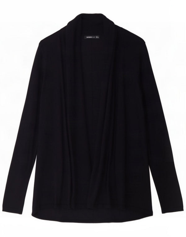 Zara Womens Longline Open Cardigan Sweater UK 14 Large Navy Blue Viscose