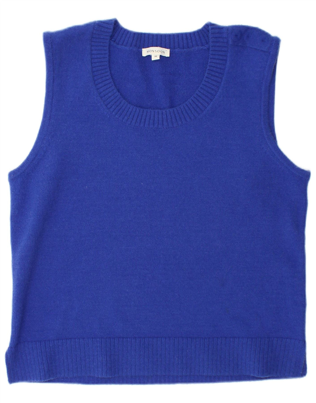 Monsoon Dame Vest Tank Top UK 14 Medium Blue Acryl