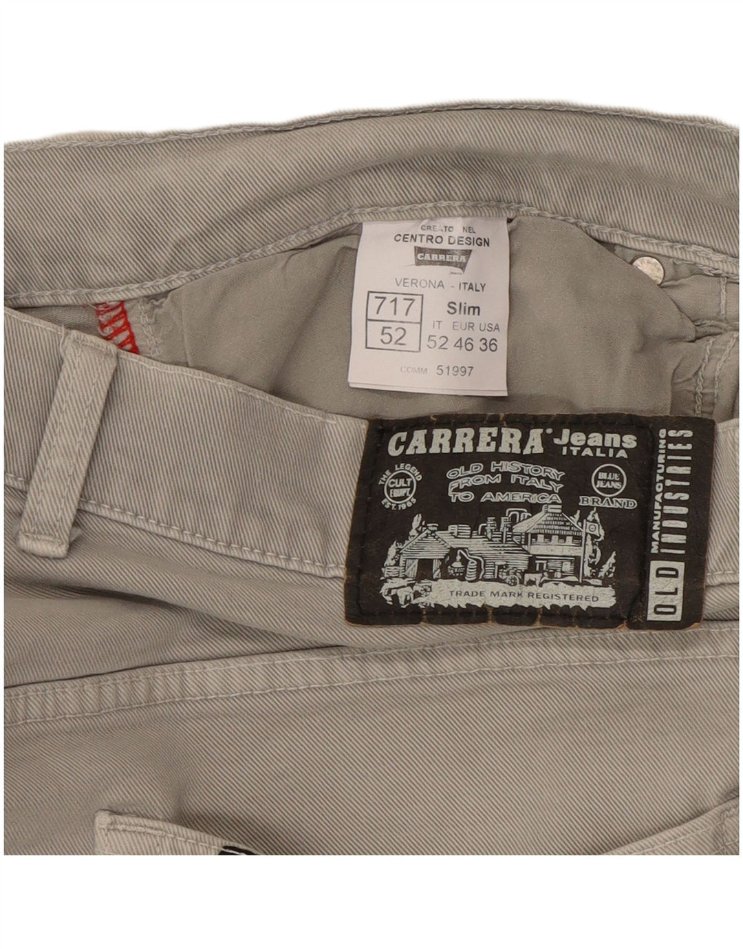 Carrera Mens 717 Slim Jeans W36 L33 Grå Bomuld