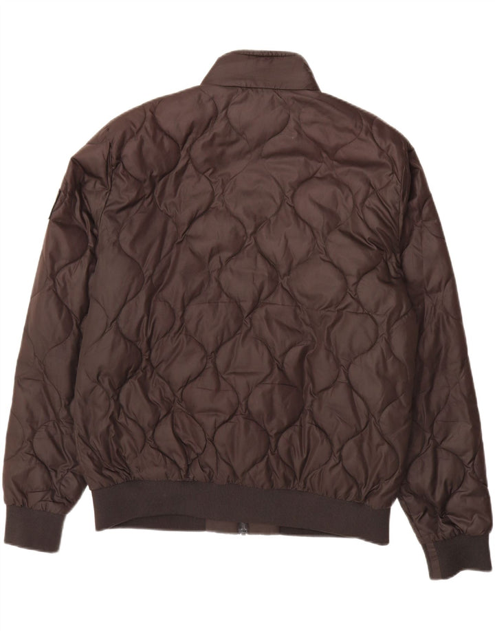 CALVIN KLEIN JEANS Mens Bomber Padded Jacket UK 40 Large Brown Polyester